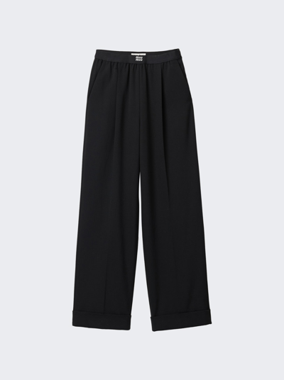 Miu Miu Grain De Poudre Trousers In Black