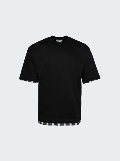 Lanvin Striped-trim Cotton T-shirt In Black