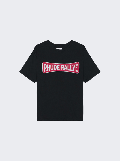 Rhude Black 'rallye' T-shirt In Vintage Black