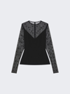Givenchy 4g Tulle Long Sleeve Top In Black