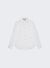GUCCI OXFORD COTTON SHIRT WITH CRYSTAL EMBROIDERY