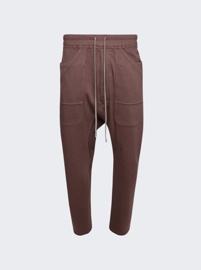 Rick Owens Drkshdw Classic Cargo Drawstring Sweatpants In Mauve