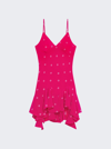 Givenchy Ruffle Silk Mini Dress In Fuchsia