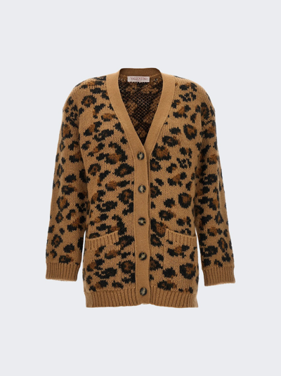 Valentino Garavani  Animalier Cardigan In Animal Print