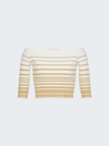 Valentino Striped Off-shoulder Cropped Top