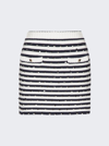 VALENTINO POLKA DOT EMBROIDERED STRIPED MINI SKIRT