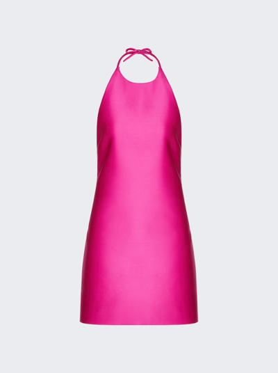 Valentino Ribbon-tie Halterneck Minidress In Pink