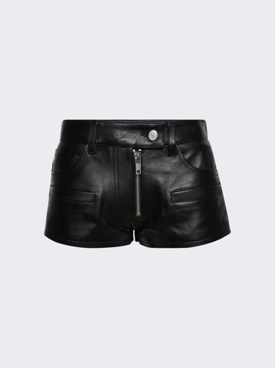 Courrã¨ges Vintage Leather Shorts In Black