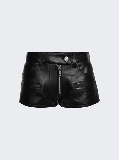 Courrèges Vintage Leather Shorts In Black