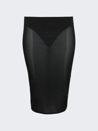 Courrèges Transparent Midi Pencil Skirt In Black