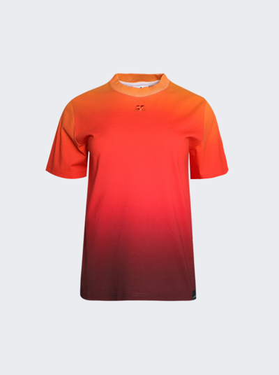 Courrã¨ges Gradient Sunset T-shirt In Orange