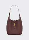 Saint Laurent Le 5 A 7 Ysl Small Hobo In Smooth Supple Leather In Rouge Legion