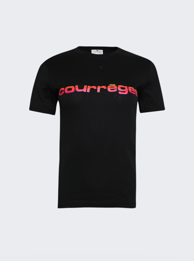 Courrã¨ges Sunset Bumpy T-shirt In Black