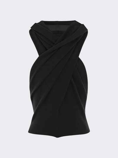Saint Laurent Sleeveless Hooded Top In Black