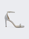 Jimmy Choo Platinum Ice Alva 85 Glitter Sandals In Platinum Ice