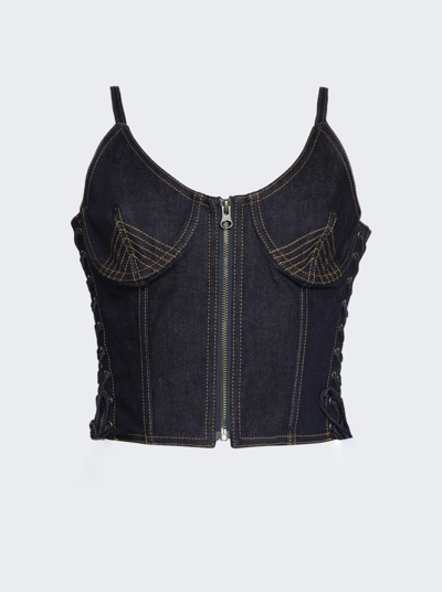 Jean Paul Gaultier Flowers Corset Top In Blue