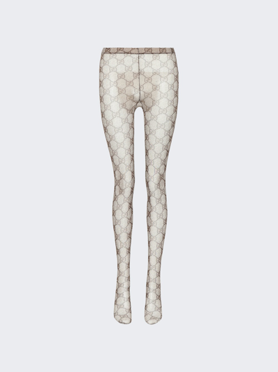 Gucci Gg Pattern Tights In Beige