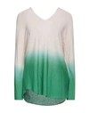 120% Lino Woman Sweater Green Size Xs Cashmere
