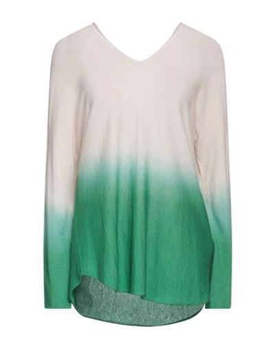 120% Lino Woman Sweater Green Size L Cashmere