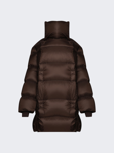 Rick Owens Jumbo Drella Down Coat In Brown