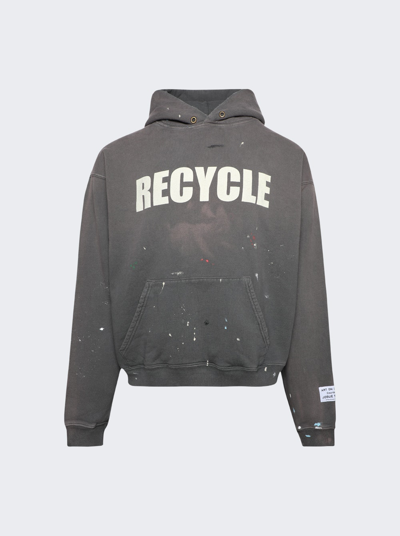 Gallery Dept. 90's Recycle Distressed Printed Cotton-jersey Hoodie In Black