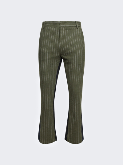Gallery Dept. Pinstripe Mid-rise Flared Trousers In Olive