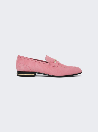 Bally Logo Suede Loafers In New Samantha Pink