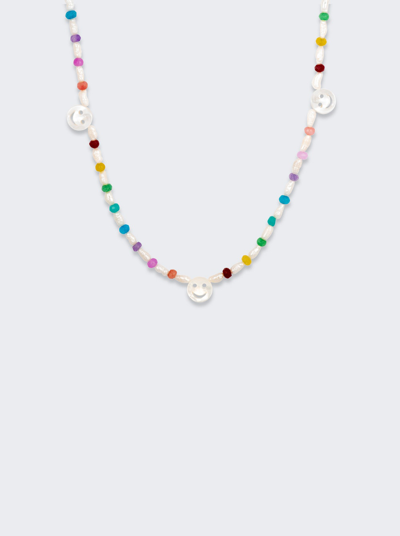 Roxanne First 9k Yellow Gold Disco Beaded Necklace In Rainbow