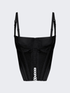 Dion Lee Black Lace-up Corset Tank Top In Black