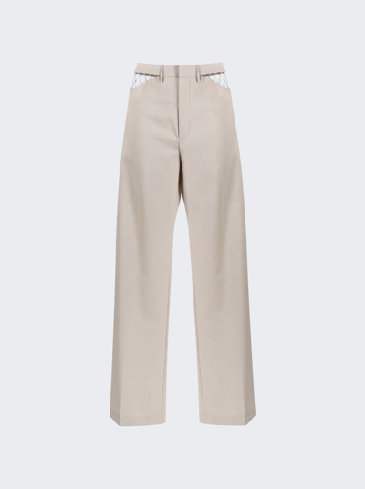 Dion Lee Taupe Lace Trousers In Alloy