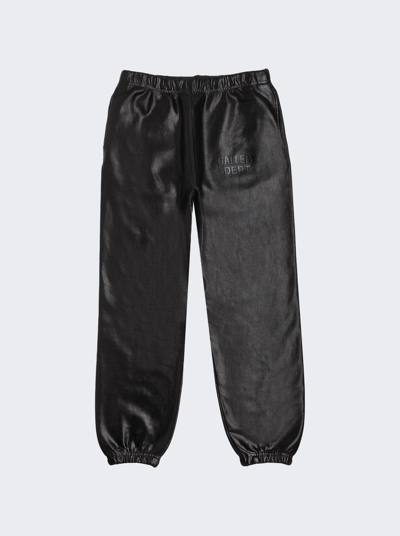 Gallery Dept. Analog Tapered Logo-print Coated Cotton-jersey Sweatpants In Black