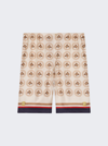 GUCCI SILK TWILL EQUESTRIAN PRINT SHORTS