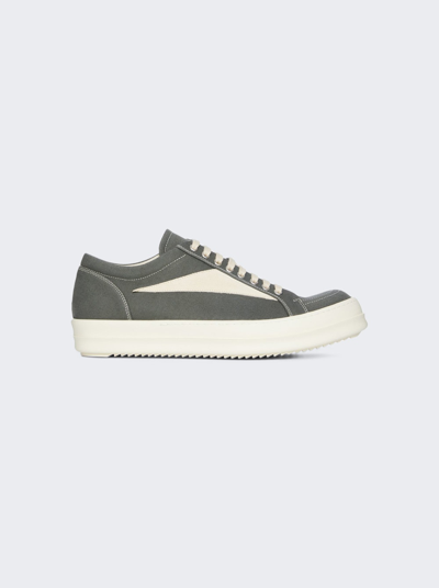 Rick Owens Drkshdw Scarpe In Denim Vintage Trainers In Hustler Blue / Milk