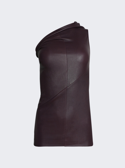 Rick Owens Athena Leather Tank Top In Amethyst