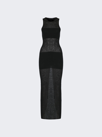 Zeynep Arcay Sheer Panel Midi Dress In Black