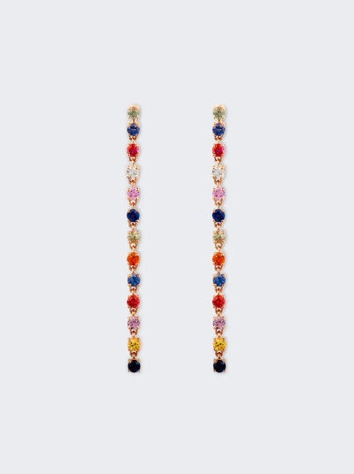 Roxanne First Fancy Multi Drop Earrings In Rainbow Sapphires