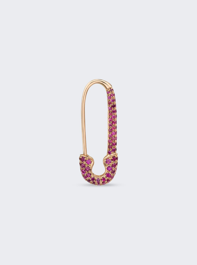 Anita Ko Safety Pin 18-karat Rose Gold Ruby Single Earring