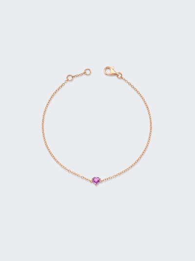 Shay 18kt Rose Gold Baby Heart Pink Sapphire Bracelet