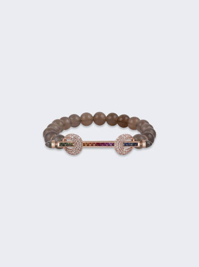Ananya Grey Moonstone And Rainbow Sapphire Chakra Bracelet In Not Applicable