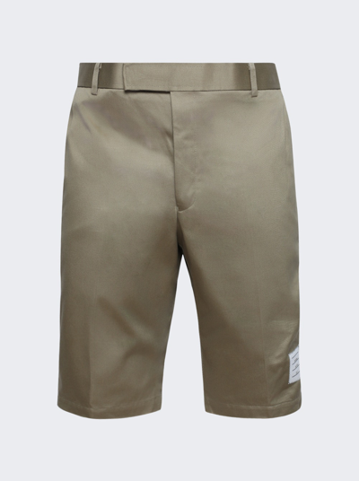 Thom Browne Cotton Twill Unconstructed Chino Shorts In Camel