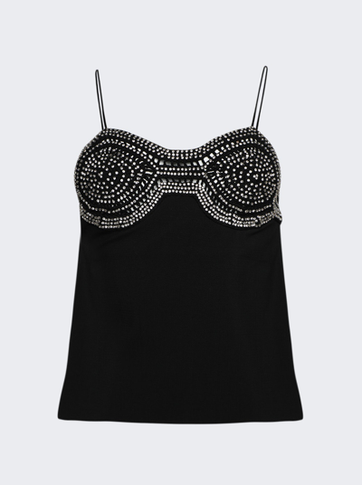Christopher Esber Tailored Crystal Crochet Top In Black