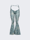 Knwls Glimmer Graphic-print Flared Trousers In Spikewall Blue