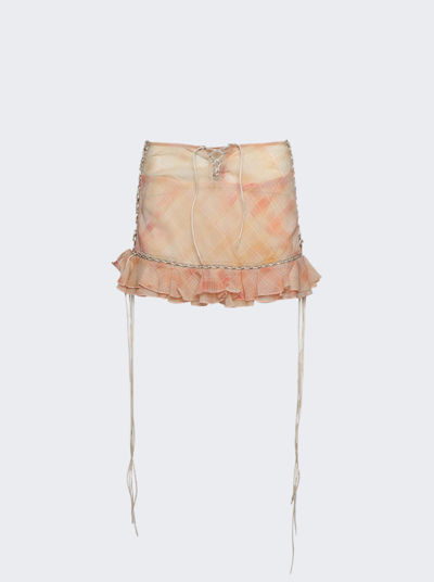 Knwls Silk Scallop Skirt In Peach Bleach