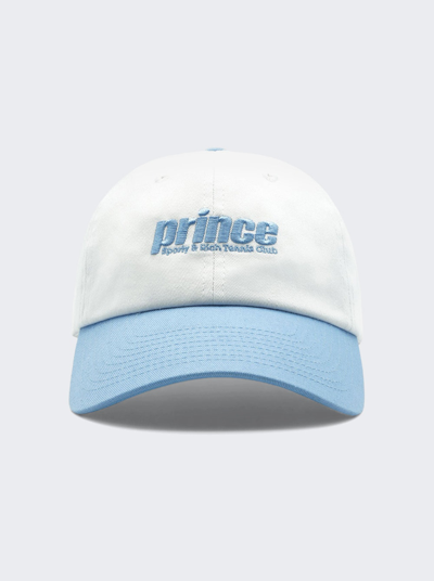 Sporty And Rich Logo-embroidered Cotton Cap In White And Bel Air Blue