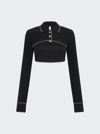 Dion Lee Shrunken Snap Polo Top In Black