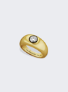 Nina Runsdorf Round Brilliant Diamond Pinky Ring In 18k Yellow And White Gold