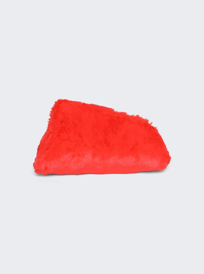 Attico 8.30 Pm Faux Fur Clutch In Red