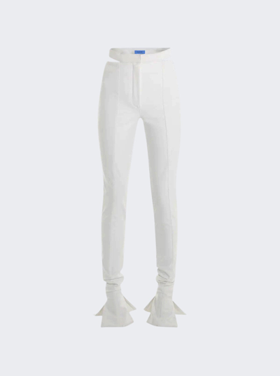 Mugler Bonded Eco Stretch Trousers In White