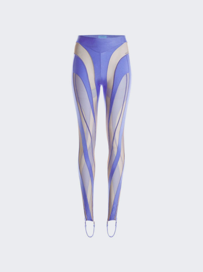 Mugler Spiral Panelled Leggings In Lilac Nude 01