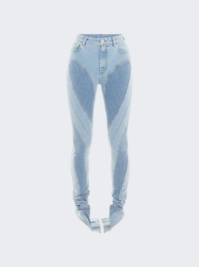 Mugler Spiral Jean In Light Blue